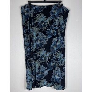 Vintage Renaissance Maxi Skirt Size 1X Whimsigoth Black Blue Gold Fairygrunge